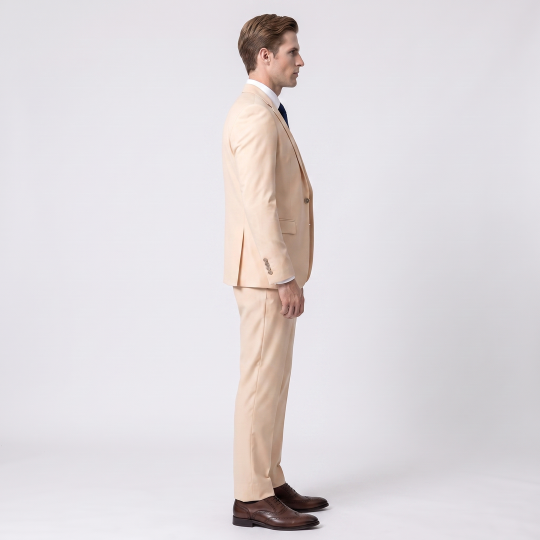 Menseventwear Fashion 3 Pieces Mens Suit Flat Notch Lapel Tuxedos (Blazer+vest+Pants) Mens Event Wear