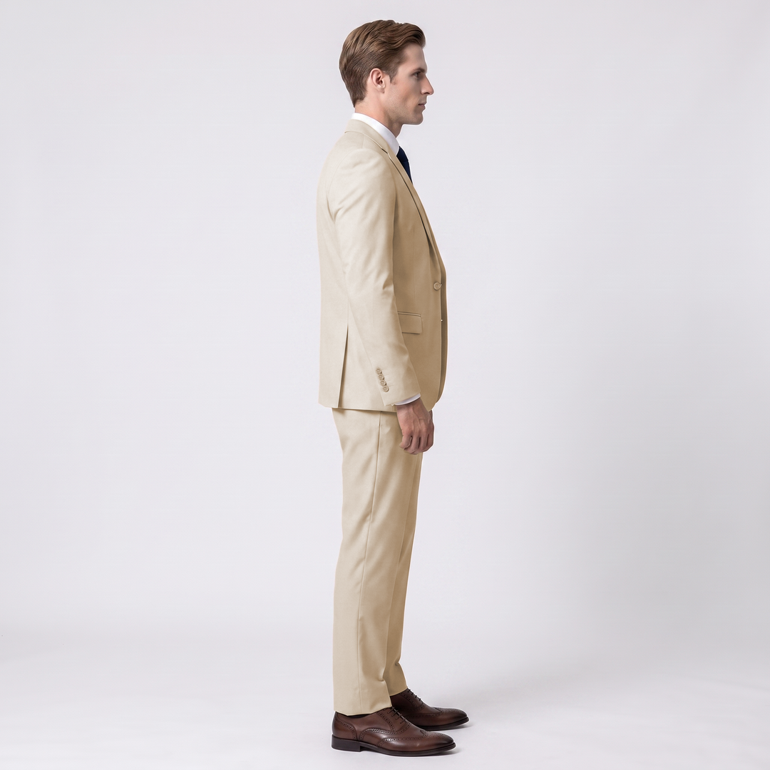 Menseventwear Fashion 3 Pieces Mens Suit Flat Notch Lapel Tuxedos (Blazer+vest+Pants) Mens Event Wear