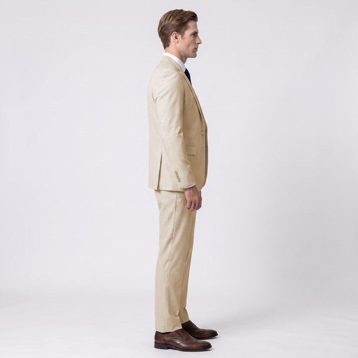 Menseventwear Fashion 3 Pieces Mens Suit Flat Notch Lapel Tuxedos (Blazer+vest+Pants) Mens Event Wear