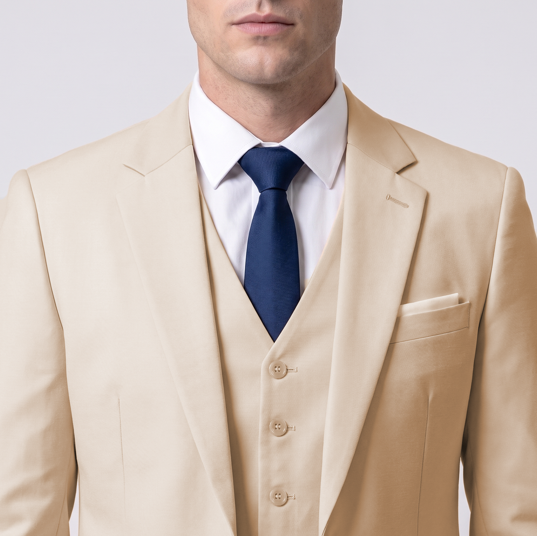 Menseventwear Fashion 3 Pieces Mens Suit Flat Notch Lapel Tuxedos (Blazer+vest+Pants) Mens Event Wear