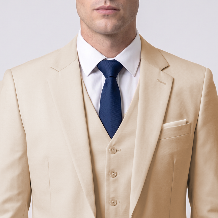 Menseventwear Fashion 3 Pieces Mens Suit Flat Notch Lapel Tuxedos (Blazer+vest+Pants) Mens Event Wear
