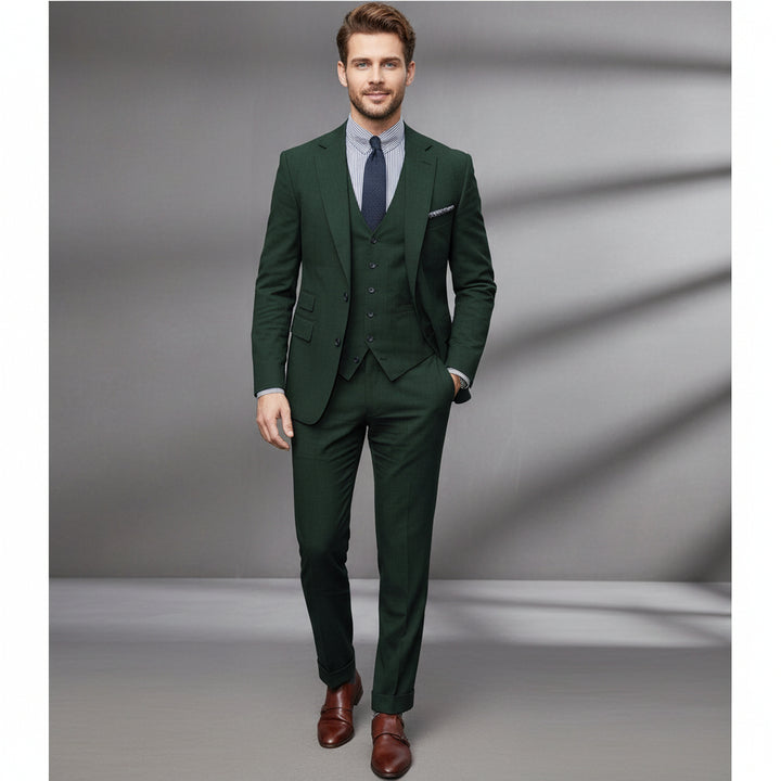 Menseventwear Fashion 3 Pieces Mens Suit Flat Notch Lapel Tuxedos For Wedding (Blazer+vest+Pants) mens event wear