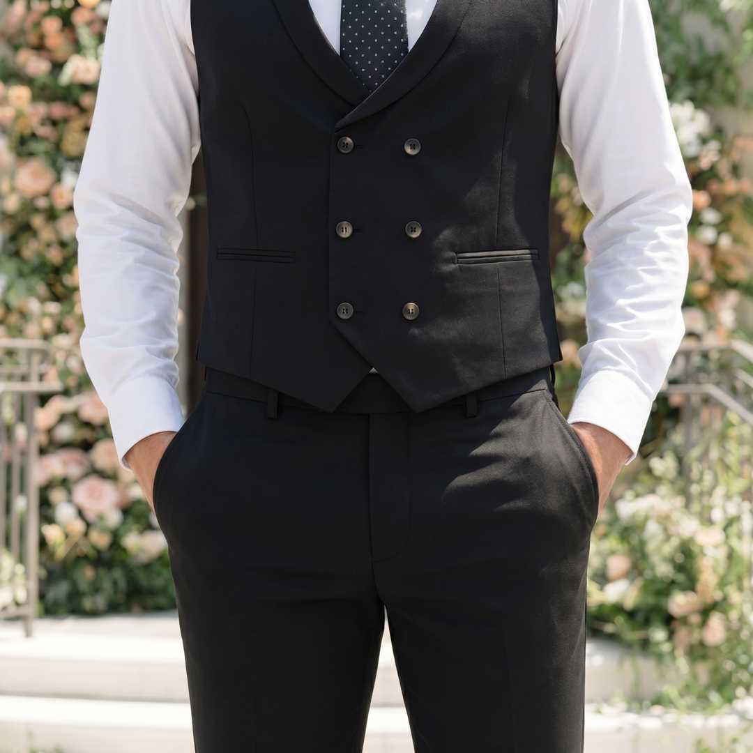Menseventwear Fashion 3 Pieces Mens Suit Peak Lapel Tuxedos For Wedding (Blazer+vest+Pants) Mens Event Wear
