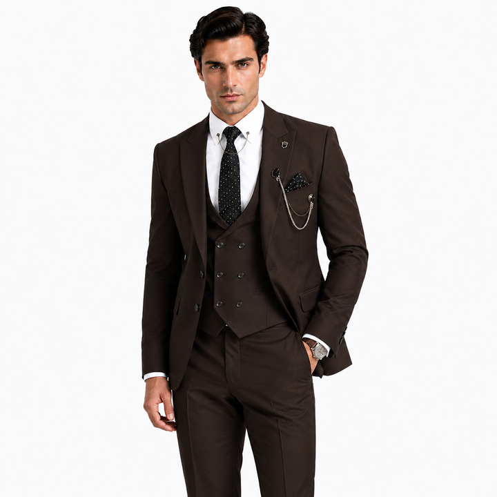 Menseventwear Fashion 3 Pieces Mens Suit Peak Lapel Tuxedos For Wedding (Blazer+vest+Pants) Mens Event Wear