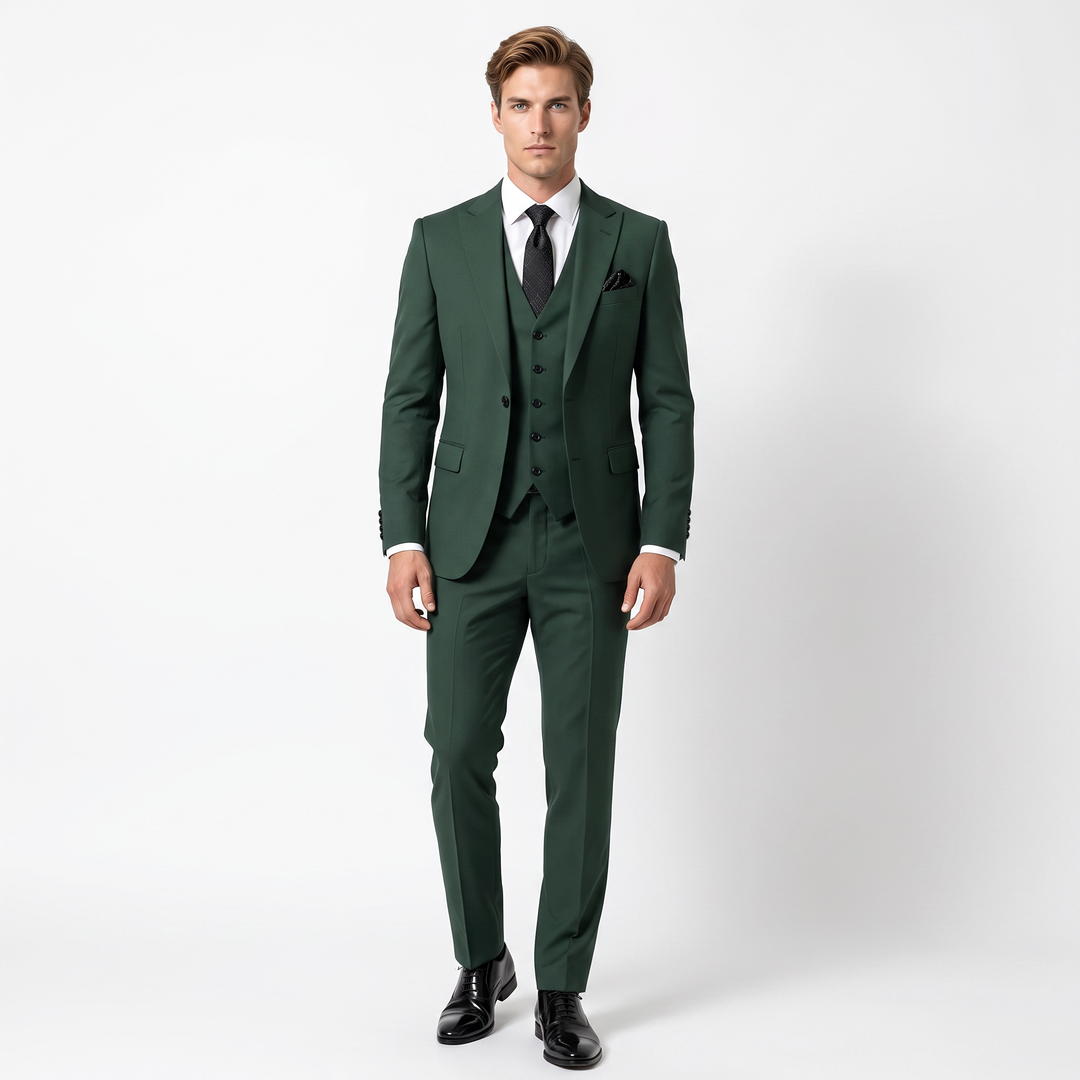 Menseventwear Fashion Men's 3 Pieces Flat Slim Fit Peak Lapel Tuxedos For wedding (Blazer+vest+Pants) Mens Event Wear