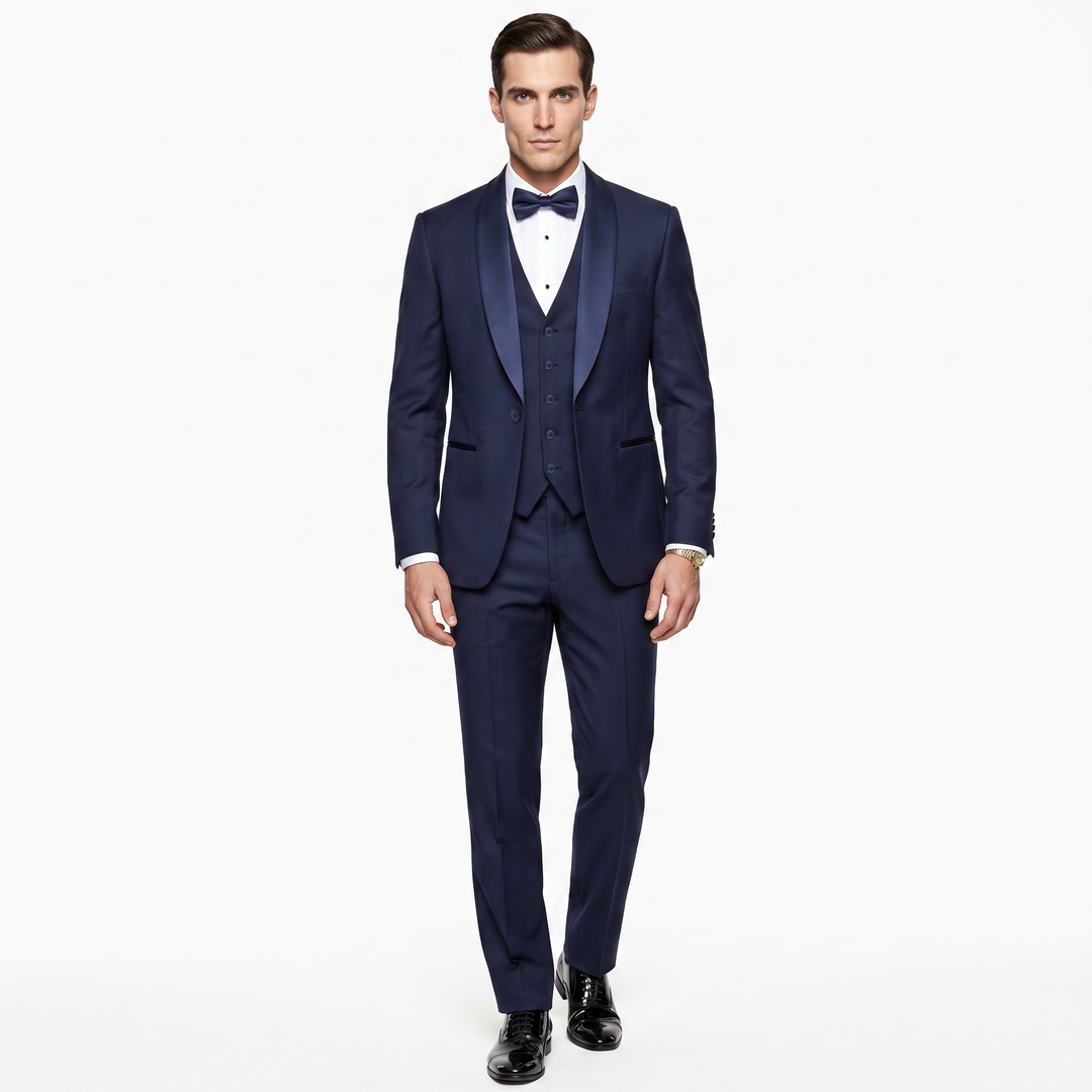 Menseventwear Fashion Men's 3 Pieces Men's Suit Shawl Lapel Flat Tuxedos (Blazer+vest+Pants) Mens Event Wear