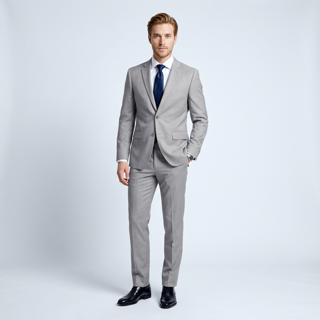 Menseventwear Forma 2 Pieces Men's Suit Flat Notch Lapel Suit For Wedding (Blazer + Pants) Mens Event Wear