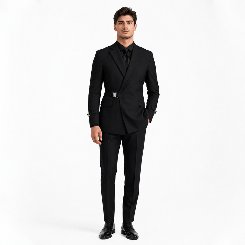 Menseventwear Formal 2 Piece Men's Suit Regular Fit Notched Lapel Tuxedo For Wedding (Blazer + Pants) Mens Event Wear