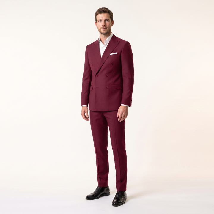 Menseventwear Formal 2 Pieces Men’s Suit Slim Fit Flat Peak Lapel Tuxedos (Blazer+Pants) Mens Event Wear