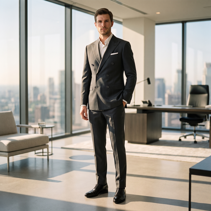 Menseventwear Formal 2 Pieces Men’s Suit Slim Fit Flat Peak Lapel Tuxedos (Blazer+Pants) Mens Event Wear