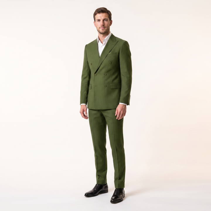 Menseventwear Formal 2 Pieces Men’s Suit Slim Fit Flat Peak Lapel Tuxedos (Blazer+Pants) Mens Event Wear