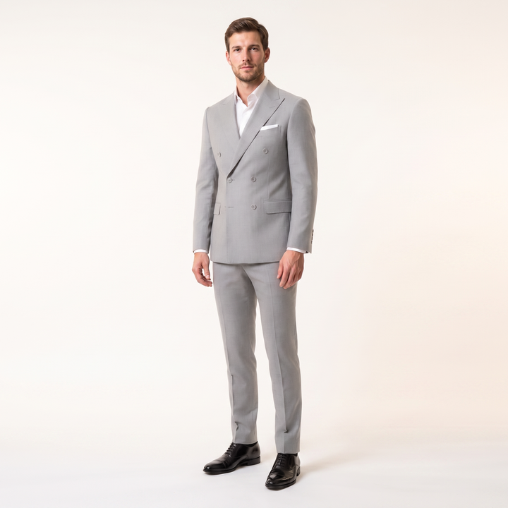 Menseventwear Formal 2 Pieces Men’s Suit Slim Fit Flat Peak Lapel Tuxedos (Blazer+Pants) Mens Event Wear