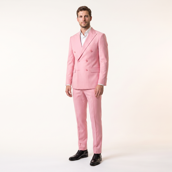 Menseventwear Formal 2 Pieces Men’s Suit Slim Fit Flat Peak Lapel Tuxedos (Blazer+Pants) Mens Event Wear