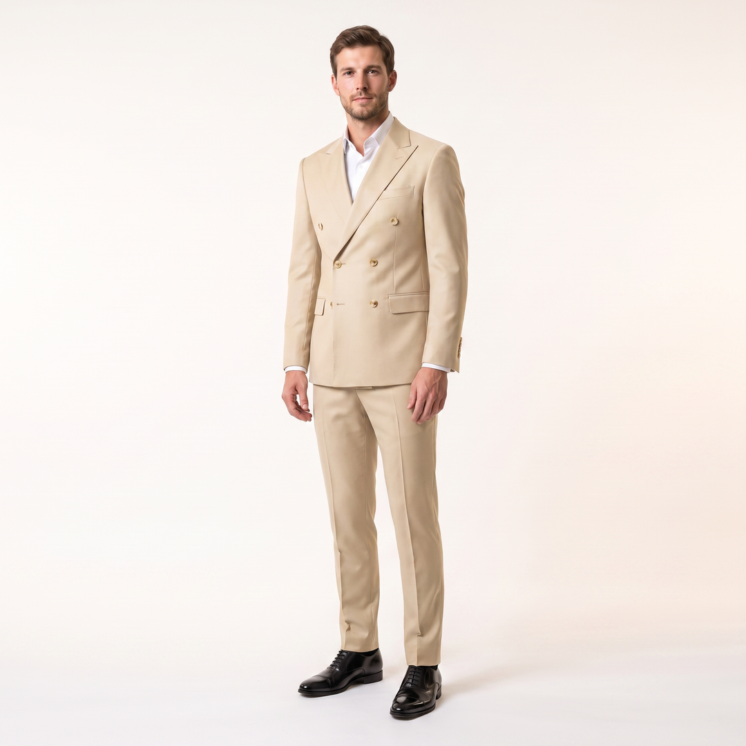 Menseventwear Formal 2 Pieces Men’s Suit Slim Fit Flat Peak Lapel Tuxedos (Blazer+Pants) Mens Event Wear