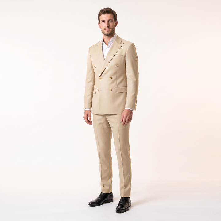Menseventwear Formal 2 Pieces Men’s Suit Slim Fit Flat Peak Lapel Tuxedos (Blazer+Pants) Mens Event Wear