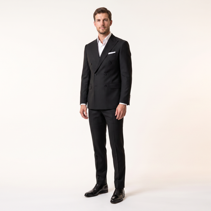 Menseventwear Formal 2 Pieces Men’s Suit Slim Fit Flat Peak Lapel Tuxedos (Blazer+Pants) Mens Event Wear