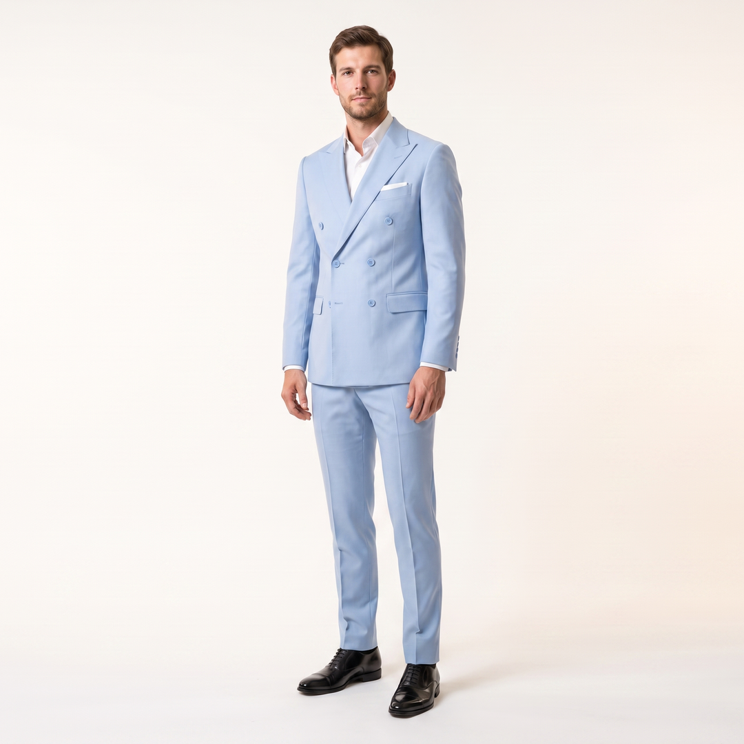 Menseventwear Formal 2 Pieces Men’s Suit Slim Fit Flat Peak Lapel Tuxedos (Blazer+Pants) Mens Event Wear