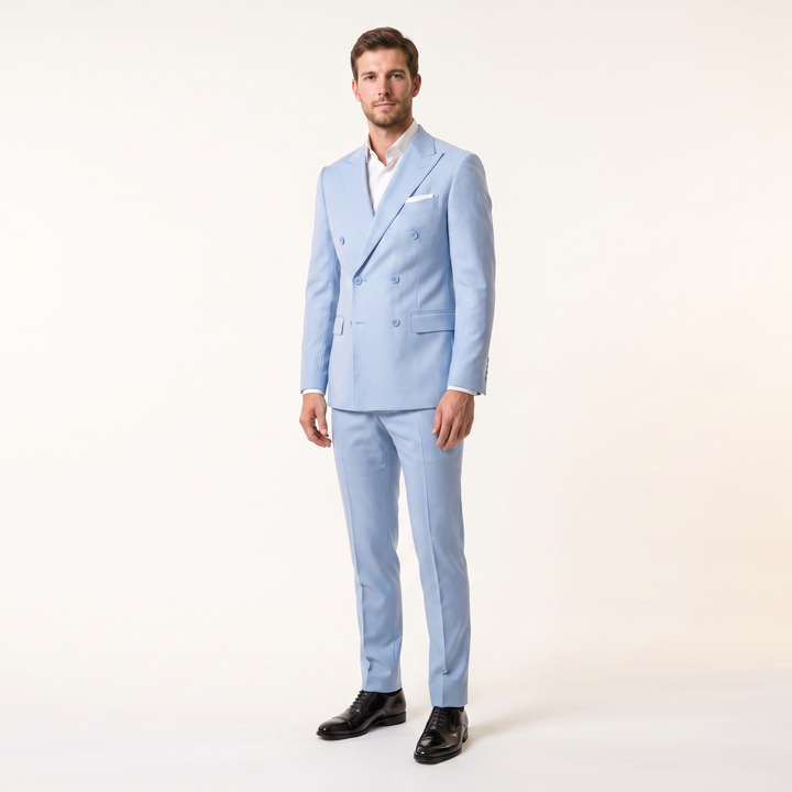 Menseventwear Formal 2 Pieces Men’s Suit Slim Fit Flat Peak Lapel Tuxedos (Blazer+Pants) Mens Event Wear