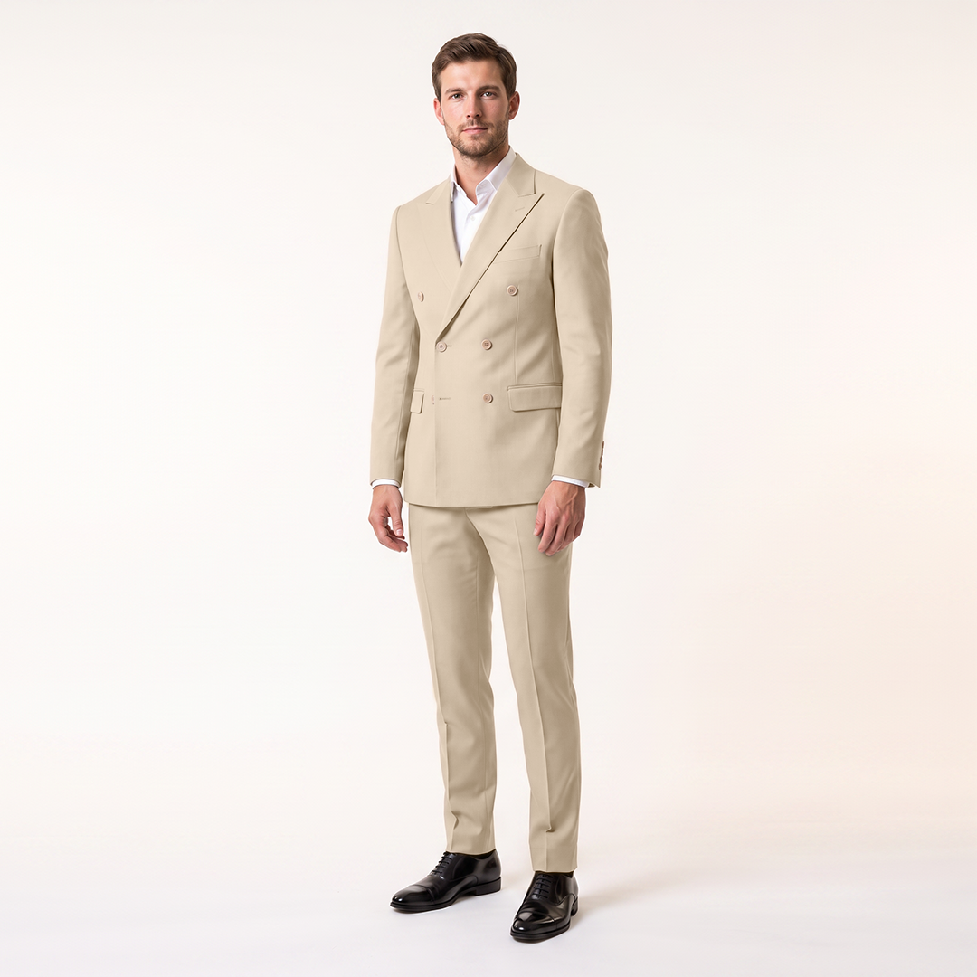 Menseventwear Formal 2 Pieces Men’s Suit Slim Fit Flat Peak Lapel Tuxedos (Blazer+Pants) Mens Event Wear