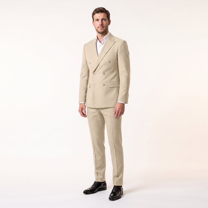 Menseventwear Formal 2 Pieces Men’s Suit Slim Fit Flat Peak Lapel Tuxedos (Blazer+Pants) Mens Event Wear