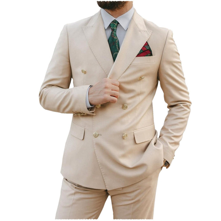 Menseventwear Formal 2 Pieces Mens Suit Flat Peak Lapel Tuxedos For Wedding (Blazer+Pants) mens event wear