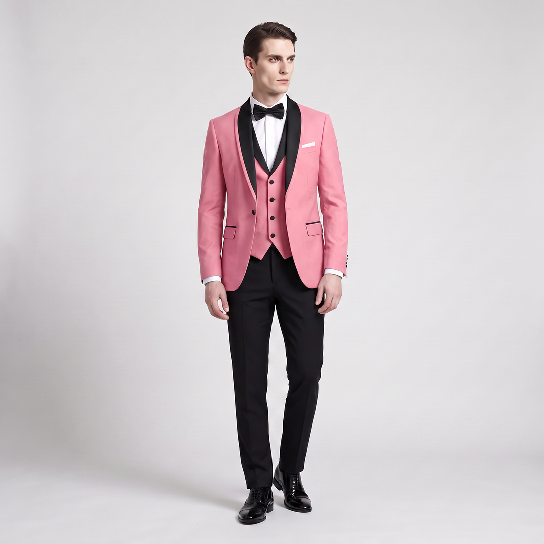 Menseventwear Formal 3 Pieces Men‘’s Suit Flat Shawl Lapel Tuxedos (Blazer+vest+Pants) Mens Event Wear