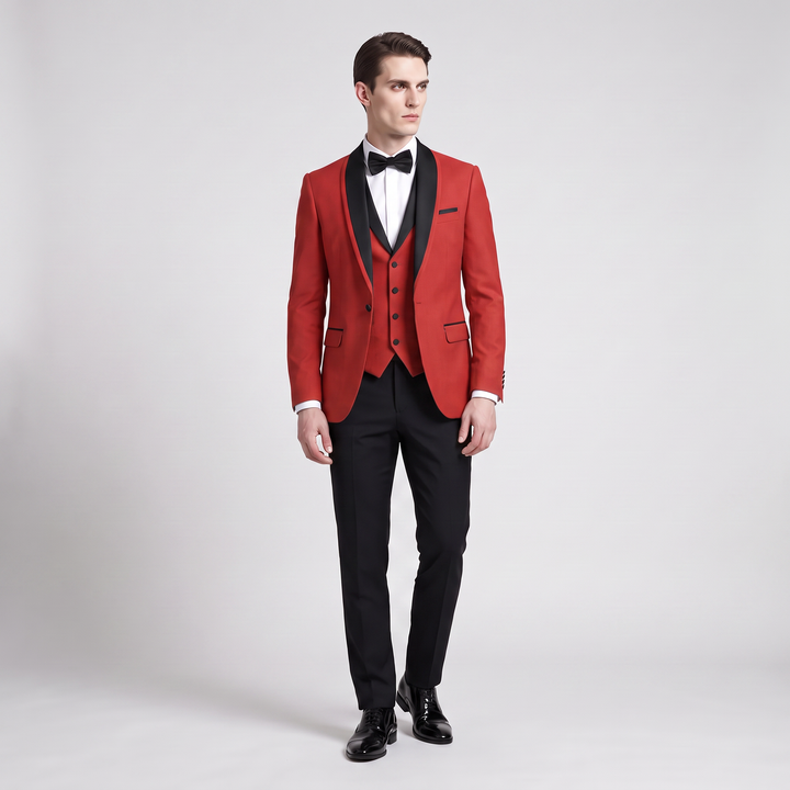 Menseventwear Formal 3 Pieces Men‘’s Suit Flat Shawl Lapel Tuxedos (Blazer+vest+Pants) Mens Event Wear