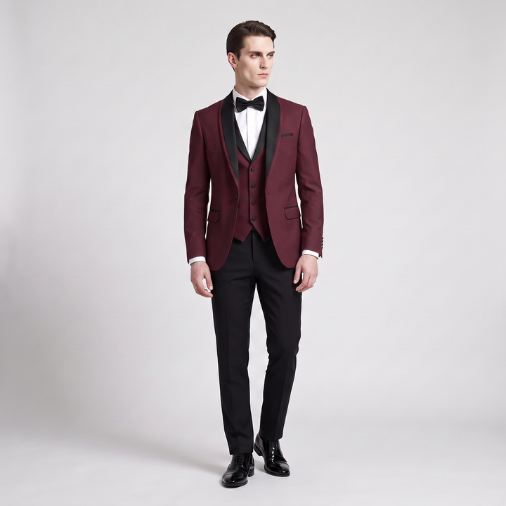 Menseventwear Formal 3 Pieces Men‘’s Suit Flat Shawl Lapel Tuxedos (Blazer+vest+Pants) Mens Event Wear