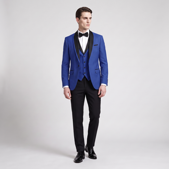 Menseventwear Formal 3 Pieces Men‘’s Suit Flat Shawl Lapel Tuxedos (Blazer+vest+Pants) Mens Event Wear