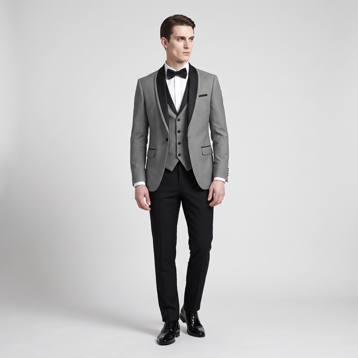 Menseventwear Formal 3 Pieces Men‘’s Suit Flat Shawl Lapel Tuxedos (Blazer+vest+Pants) Mens Event Wear