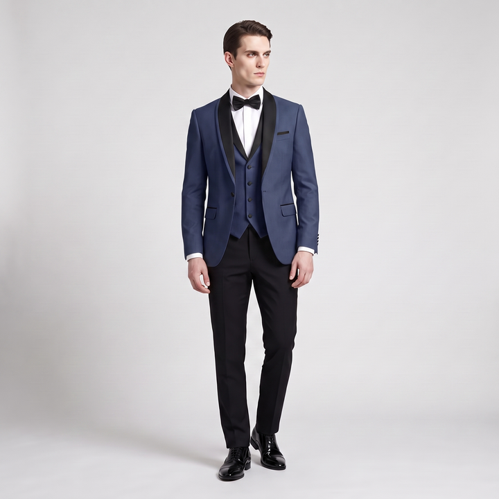 Menseventwear Formal 3 Pieces Men‘’s Suit Flat Shawl Lapel Tuxedos (Blazer+vest+Pants) Mens Event Wear
