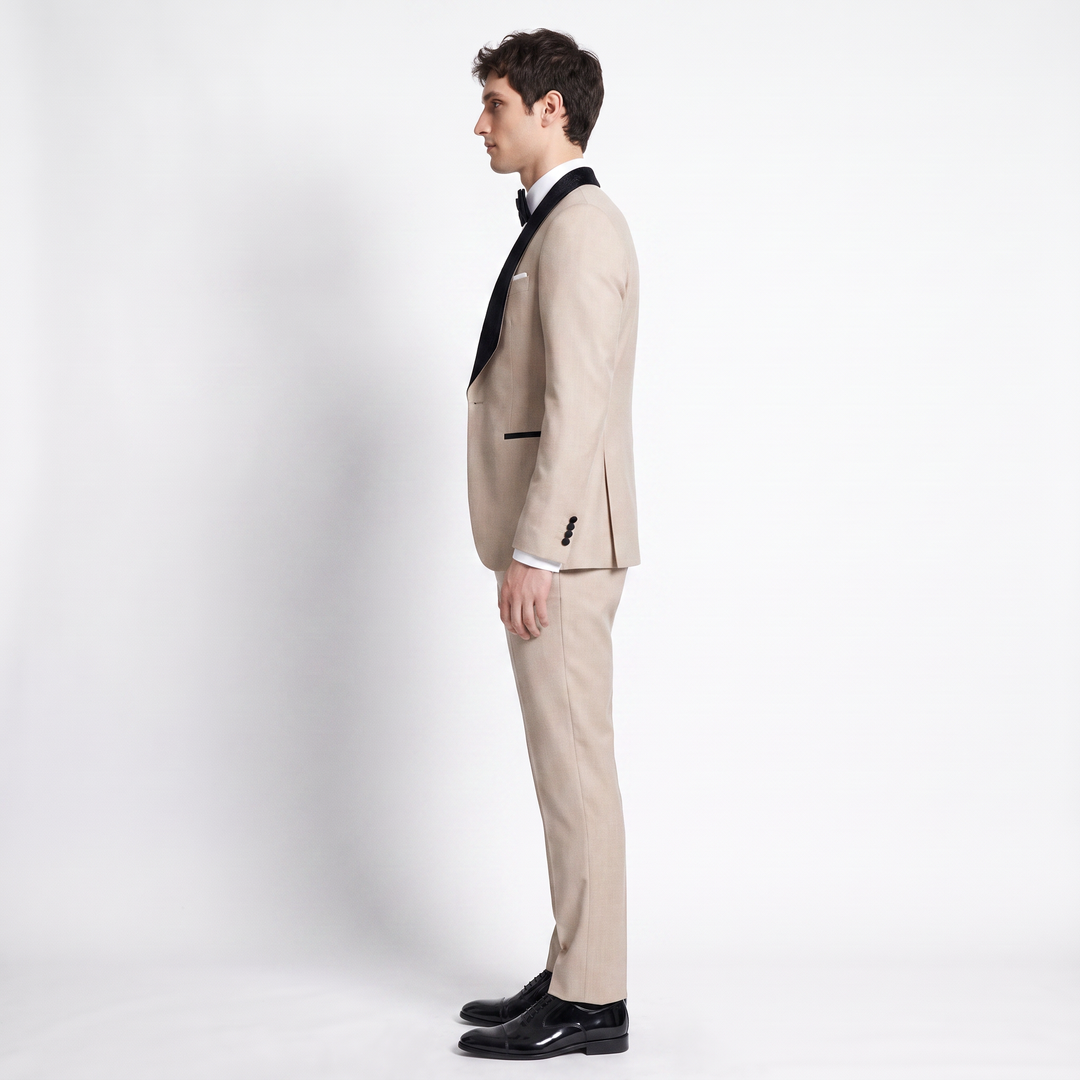 Menseventwear Formal 3 Pieces Men‘’s Suit Flat Shawl Lapel Tuxedos (Blazer+vest+Pants) Mens Event Wear