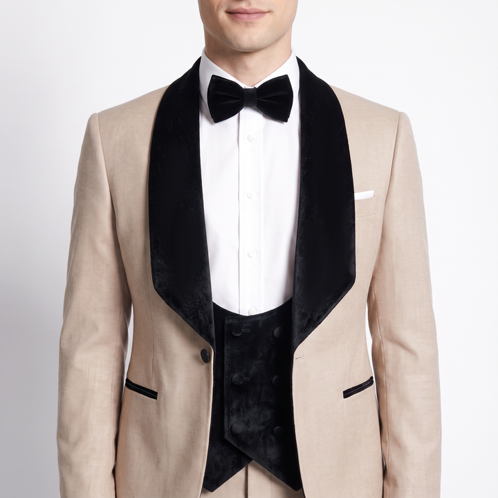 Menseventwear Formal 3 Pieces Men‘’s Suit Flat Shawl Lapel Tuxedos (Blazer+vest+Pants) Mens Event Wear