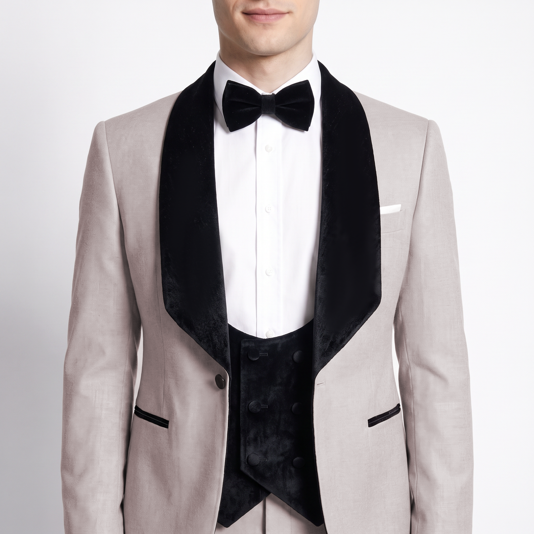 Menseventwear Formal 3 Pieces Men‘s Suit Flat Shawl Lapel Tuxedos (Blazer+vest+Pants) Mens Event Wear
