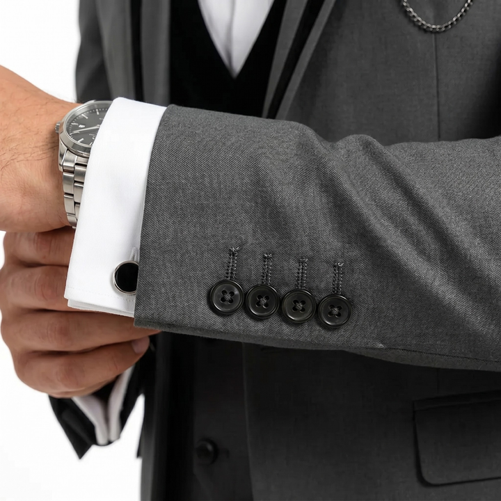 Menseventwear Formal 3 Pieces Mens Suit Classic Flat Peak Lapel Solid Tuxedos (Blazer+vest+Pants) Mens Event Wear