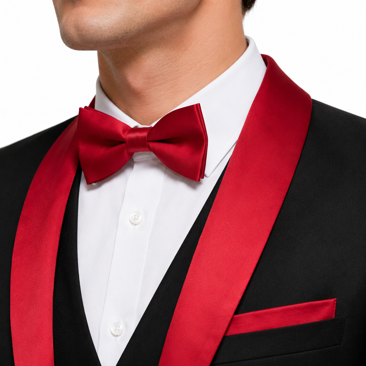 Menseventwear Formal 3 Pieces Mens Suit Flat Shawl Lapel Tuxedos (Blazer+Vest+Pants) Mens Event Wear