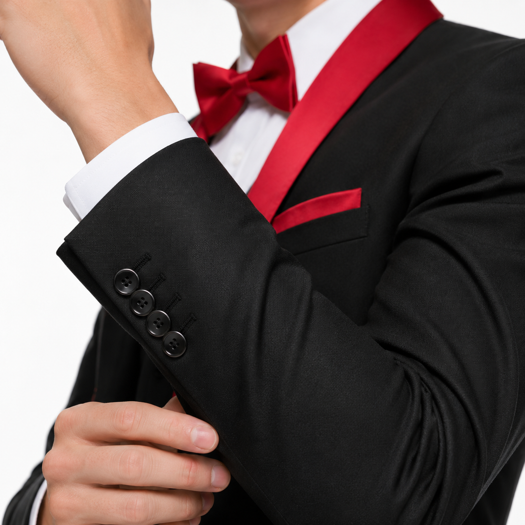 Menseventwear Formal 3 Pieces Mens Suit Flat Shawl Lapel Tuxedos (Blazer+Vest+Pants) Mens Event Wear
