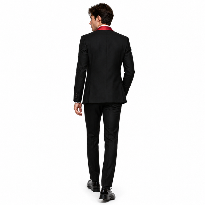 Menseventwear Formal 3 Pieces Mens Suit Flat Shawl Lapel Tuxedos (Blazer+Vest+Pants) Mens Event Wear