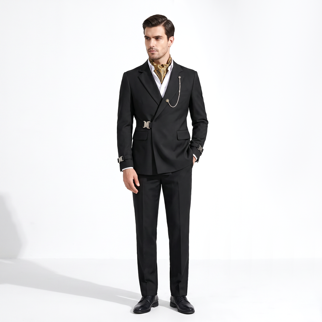 Menseventwear Formal Men's 2 Piece Men's Suit Regular Fit Notched Lapel Tuxedo (Blazer + Pants) Mens Event Wear