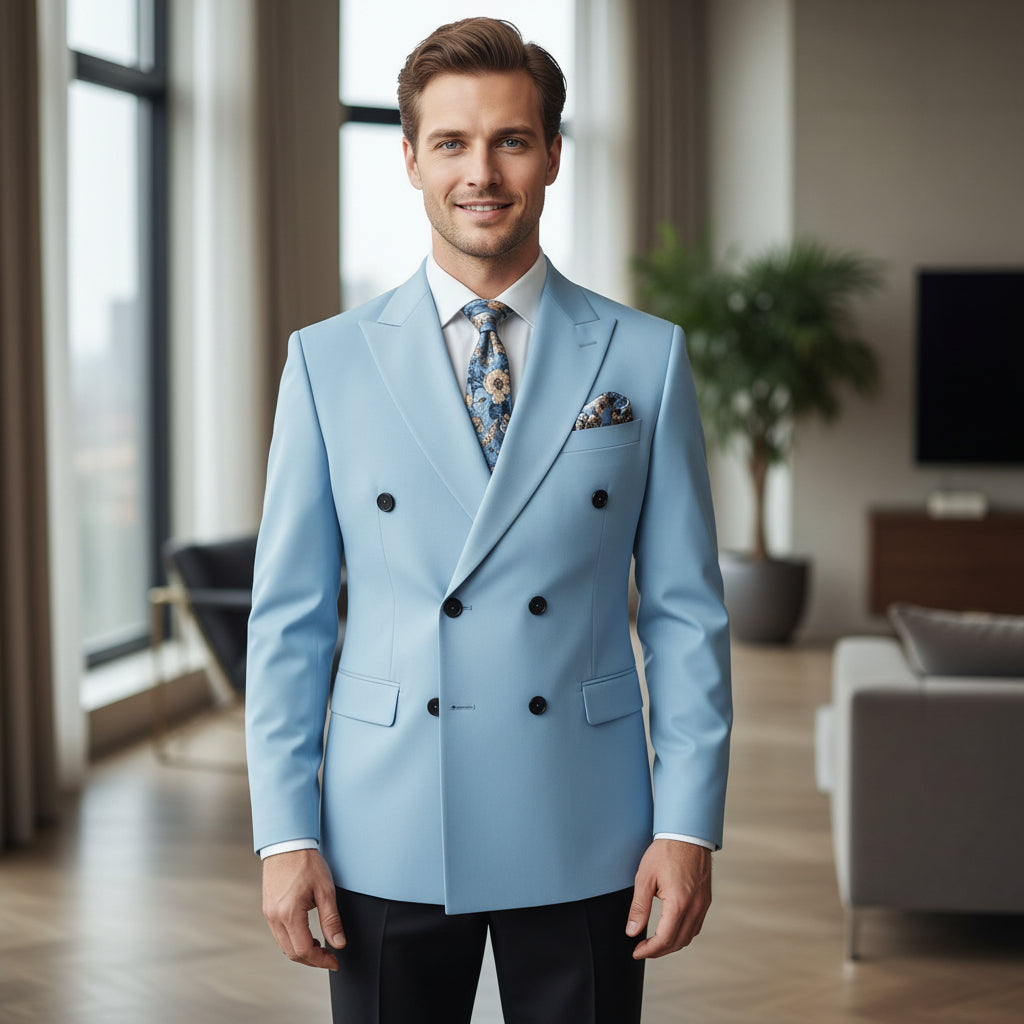 Menseventwear Formal Men's 2 Pieces Solid Slim Fit Peak Lapel Mens Suit (Blazer+Pants) mens event wear