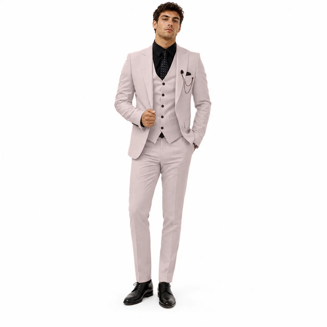 Menseventwear Formal Men's 3 Pieces Flat Slim Fit Peak Lapel Tuxedos For wedding (Blazer+vest+Pants) Mens Event Wear