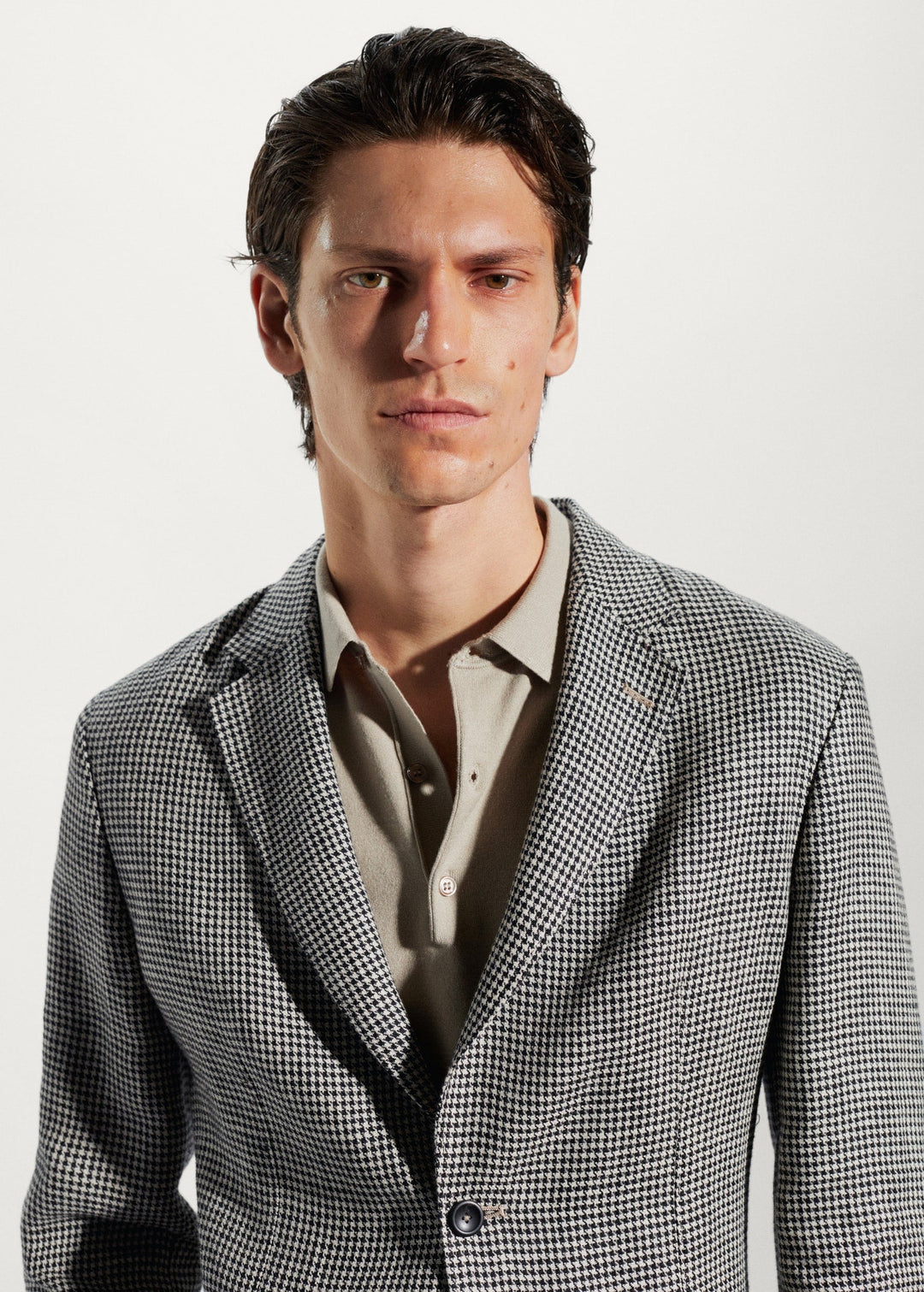 Menseventwear Formal Men's Houndstooth Notch Lapel Blazer mens event wear