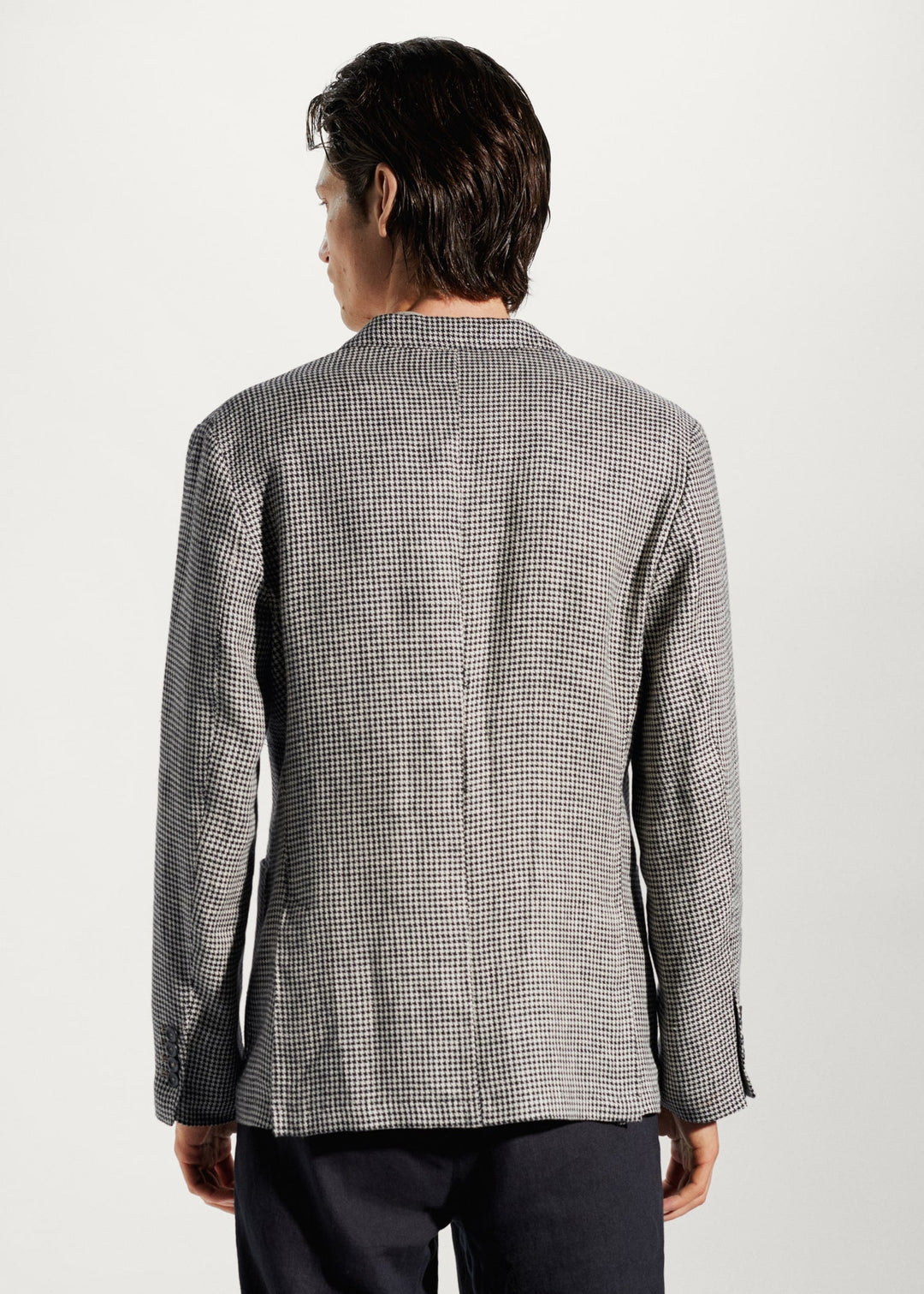 Menseventwear Formal Men's Houndstooth Notch Lapel Blazer mens event wear