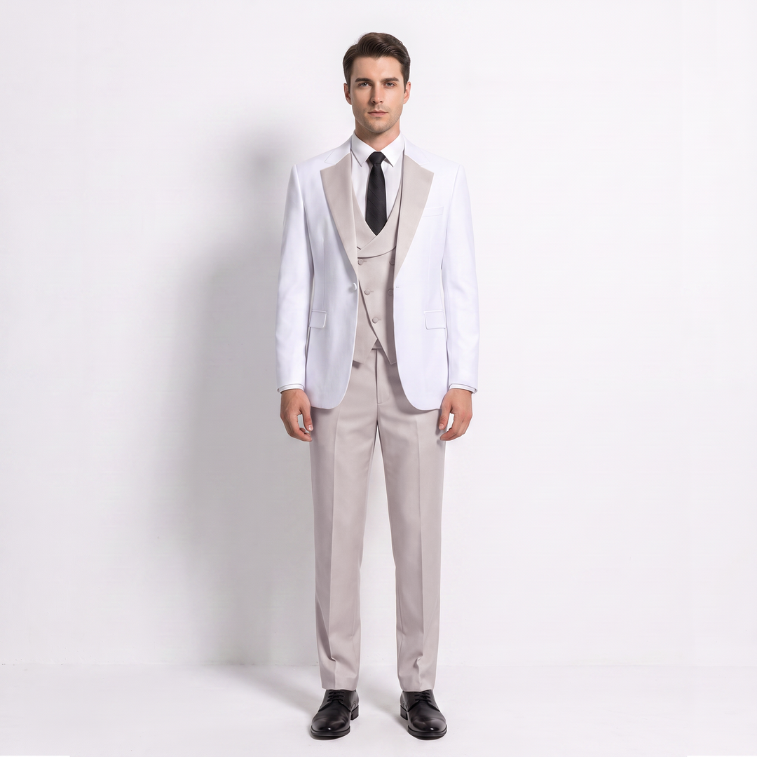 Menseventwear Formal Men's Suits Slim Fit 3 Pieces Notch Lapel Tuxedos (Blazer+Vest+ Pant) Mens Event Wear