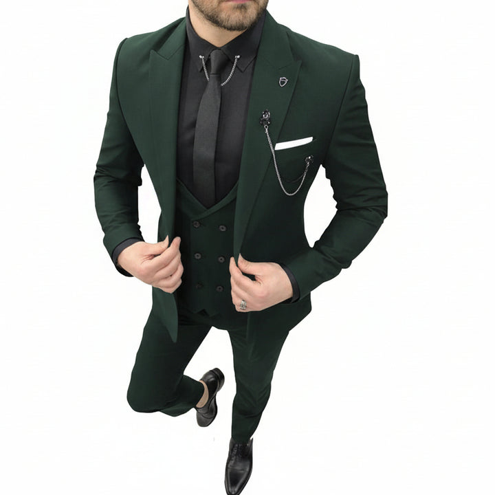 Menseventwear Formal Mens Suit 3 Pieces Peak Lapel Blazer For Wedding (Blazer+vest+Pants) mens event wear