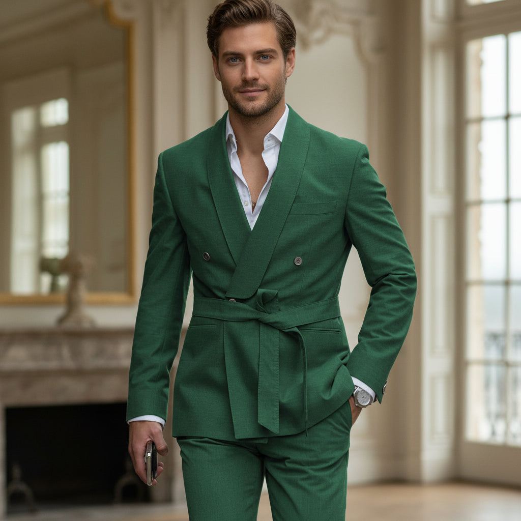 Menseventwear Leisure Mens Suit Double Breasts Shawl Lapel 2 Pieces (Blazer+Pants) mens event wear