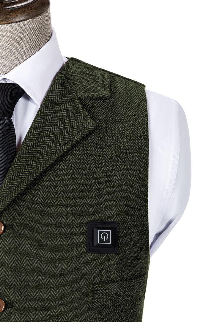 MensEventWear Men's Tweed Heated Vest-Winter Men Hiking Cycling Golf Lightweight Heating Vest(without battery bank) mens event wear