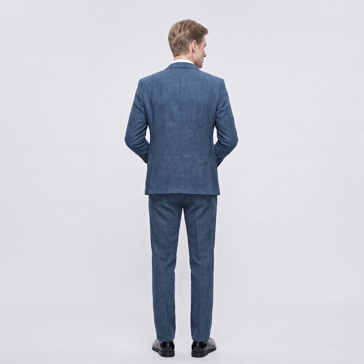 Menseventwear Vintage Classical 3 Pieces Men‘s Suit Herringbone Tweed Notch Lapel Tuxedos (Blazer+vest+Pants) Mens Event Wear