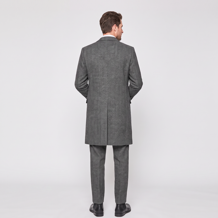 Menseventwear Vintage Classical 3 Pieces Men’s Suit Herringbone Tweed Peak Lapel Tuxedos (Blazer+vest+Pants) Mens Event Wear