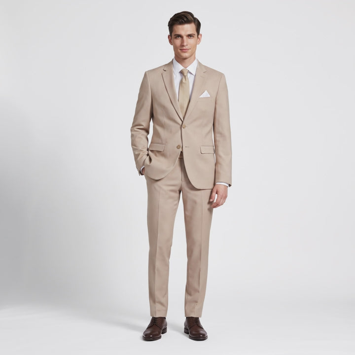 Menseventwear Formal 2 Pieces Mens Suits Flat Notch Lapel Set (Blazer+Pants)